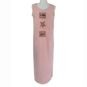 Vintage Cactus California Peach Cotton Maxi Dress